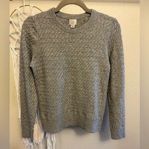 A new day Light Gray Textured Sweater